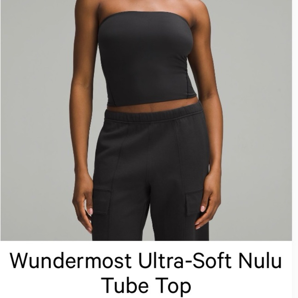 Lululemon Athletica Gray Strapless Crop Top